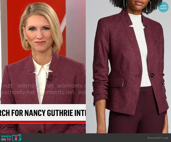 Veronica Beard Farley Dickey Jacket worn by Anna Schecter on CBS Mornings