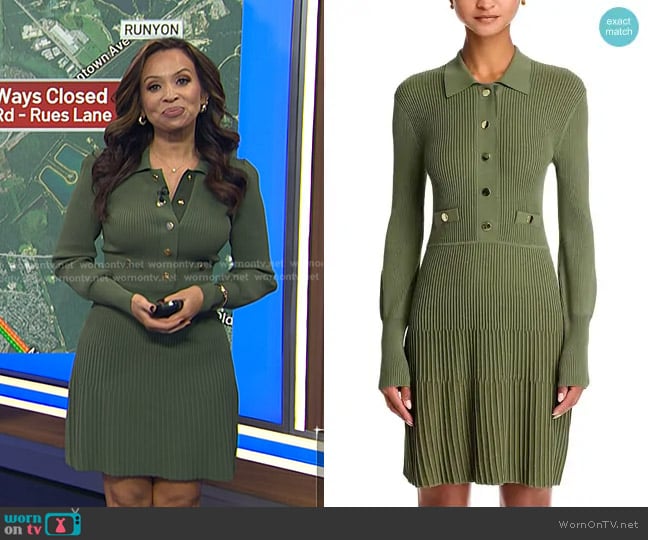 Veronica Beard Lauper Dress in Stone Army worn by Adelle Caballero on Today