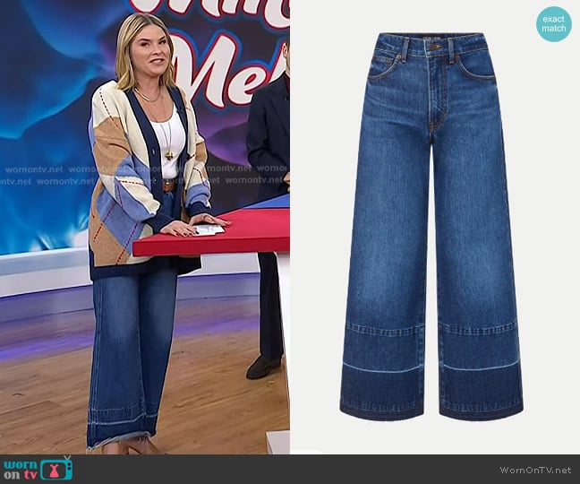 Veronica Beard Taylor Released Hem Cropped Wide-Leg Jean worn by Jenna Bush Hager on Today