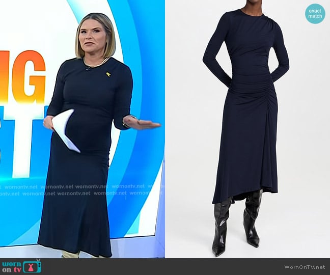 Veronica Beard Theodora Dress in Navy worn by Jenna Bush Hager on Today