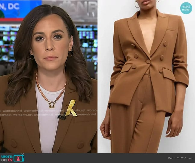 Veronica Beard Tomi Blazer in Deep Ochre worn by Hallie Jackson on Today