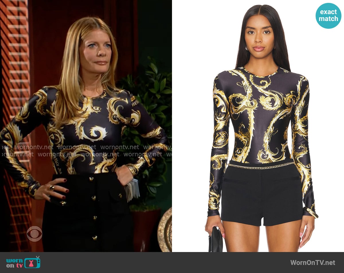 Versace Jeans Couture Bodysuit worn by Phyllis Summers (Michelle Stafford) on The Young and the Restless