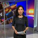 Vicky’s metallic bow heel pumps on NBC News Daily