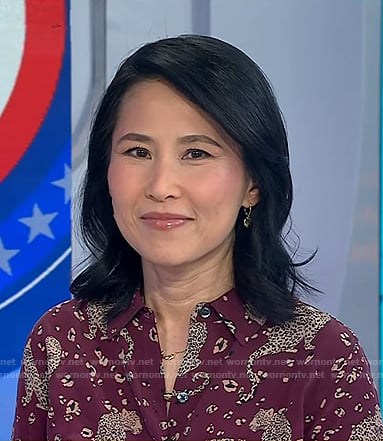 Vicky’s burgundy leopard print shirt on Today