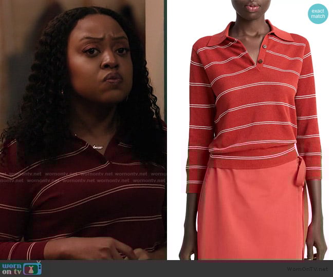 Vince Pique Polo worn by Janine Teagues (Quinta Brunson) on Abbott Elementary