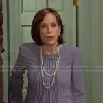 Vivian’s purple pleated jacket and pants on Days of our Lives