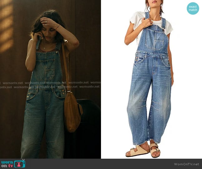 We The Free Good Luck Barrel Overalls worn by Ariana Medina (Paulina Chavez) on Landman