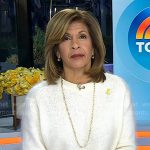 Hoda’s white fuzzy sweater on Today