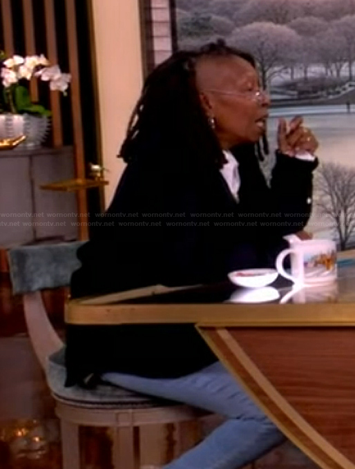 Whoopi’s black button down shirt on The View