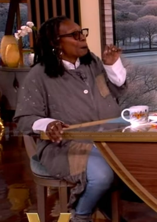 Whoopi’s patchwork coat on The View
