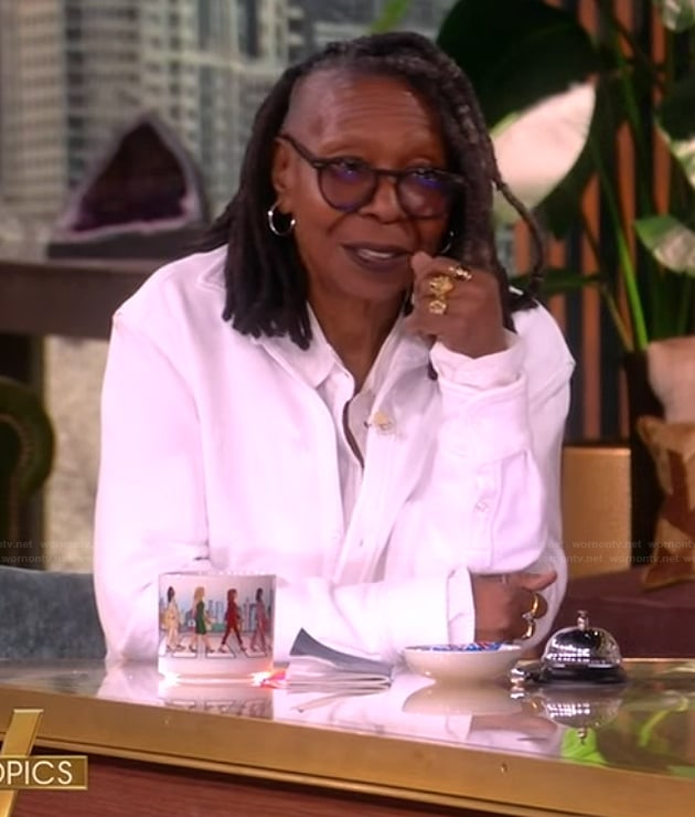 Whoopi’s white button down shirt on The View