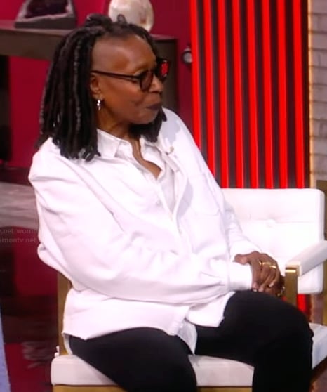 Whoopi's white button down shirt on The View