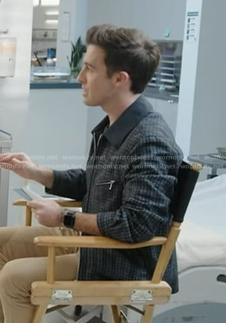 Will Ganss’s check collared zip jacket on Good Morning America