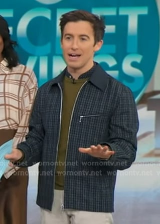Will Ganss's check collared zip jacket on Good Morning America
