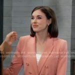 Willow's coral pink suit on General Hospital