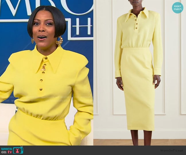 Willy Chavarria Wool midi dress worn by Tamron Hall on Tamron Hall Show