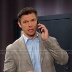 Xander’s grey plaid blazer on Days of our Lives