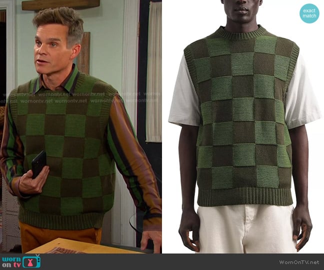 YMC Crewneck Tank Sweater Vest worn by Leo Stark (Greg Rikaart) on Days of our Lives