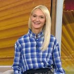 Zanna Roberts Rassi’s blue plaid shirt and striped pants on Today