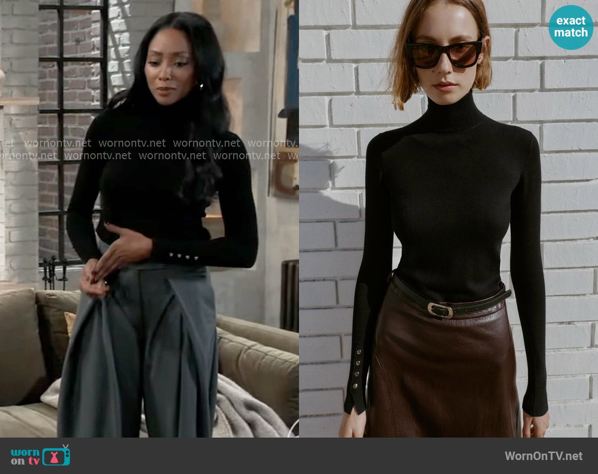 Jordan’s black turtleneck on General Hospital