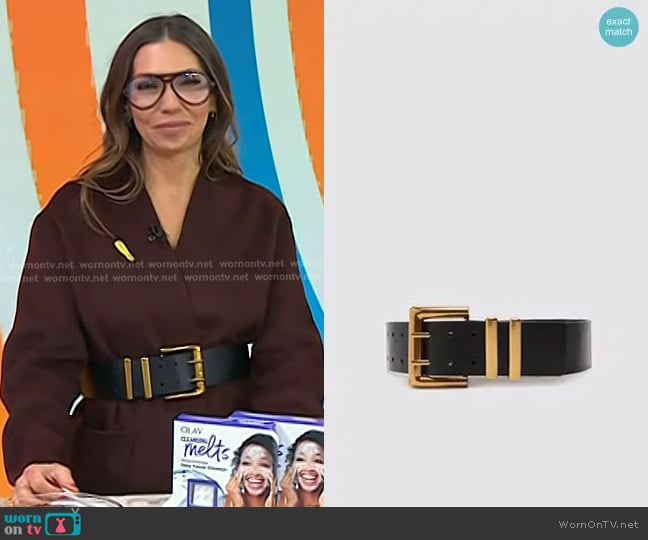 Zara Belt with Double Buckle and Loop worn by Melissa Garcia on Today