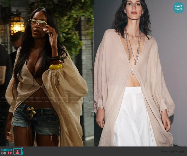 Zara Long Ramie Top worn by Ciara Miller on Summer House