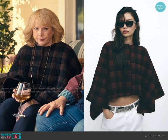 Zara Quilted Checkered Jacket worn by Lynn Gardner (Julia Duffy) on The Burbs
