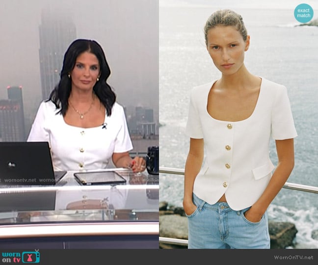 Zara Square Neck Short Sleeve Blazer worn by Darlene Rodriguez on Today