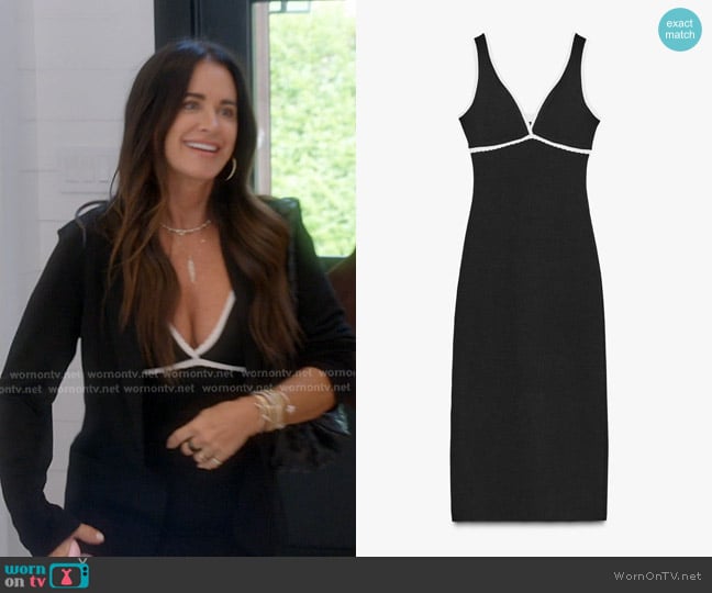 Zara Stretch Fitted Long Dress worn by Kyle Richards on The Real Housewives of Beverly Hills