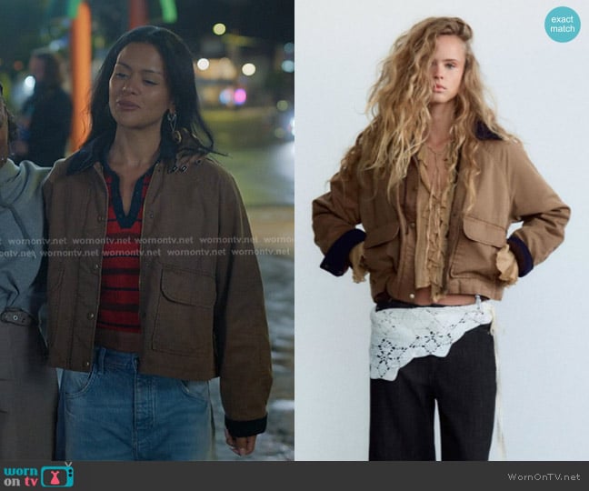 Zara Waxed Jacket worn by Grace (Gigi Zumbado) on The Lincoln Lawyer