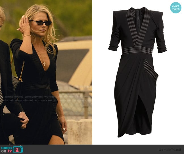 Zhivago Eye Of Horus Plunge Midi Dress worn by Angela Norris (Ali Larter) on Landman