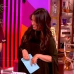 Gretta Monahan's green pleated drape dress on The View