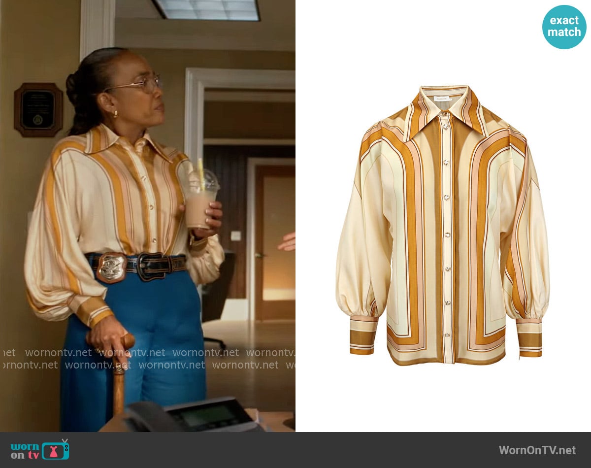 Zimmermann Tempo Poet Shirt worn by Amanda Wagner (Sonja Sohn) on Will Trent