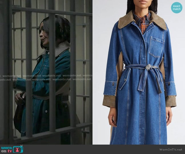 3.1 Phillip Lim Mixed Media Trench Coat worn by Athena Grant (Angela Bassett) on 9-1-1