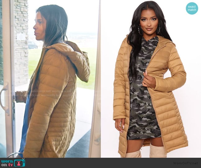 Fashion Nova Padded Landing Puffer Coat worn by Taylor Frankie Paul on The Secret Lives of Mormon Wives