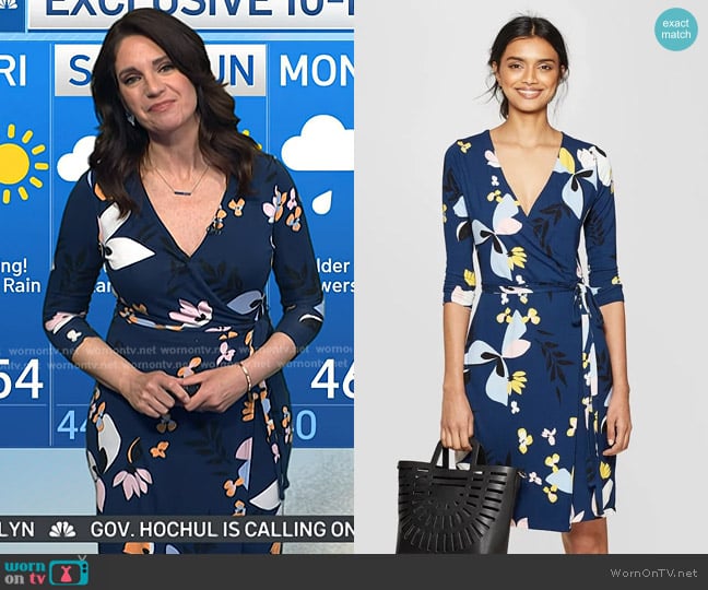 A New Day Floral 3/4 Sleeve Stretch Dress worn by Maria Larosa on Today