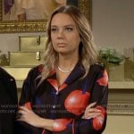 Abby’s cherry print shirt on The Young and the Restless