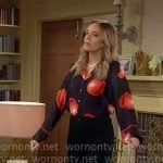 Abby's cherry print shirt on The Young and the Restless