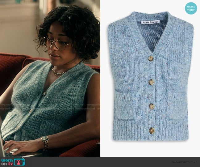 Acne Studios Knit Vest worn by Lucy Farinelli-Watson (Ariana DeBose) on Scarpetta