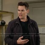Adam’s black bomber jacket on The Young and the Restless