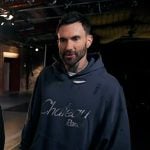 Adam’s navy print hoodie on The Voice