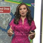 Adelle’s pink prited short sleeve dress on Today