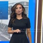 Adelle’s black pinstripe dress on Today