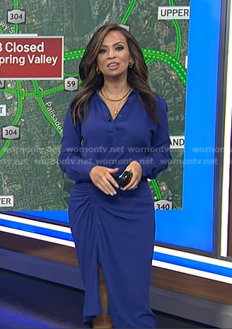 Adelle's blue gathered shirtdress on Today