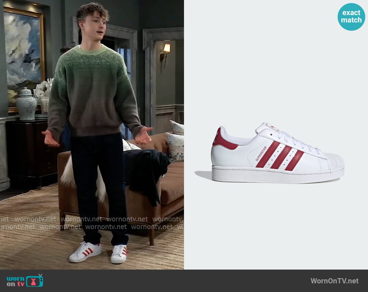 Adidas Superstar Sneakers worn by Danny Morgan (Asher Jared Antonyzyn) on General Hospital