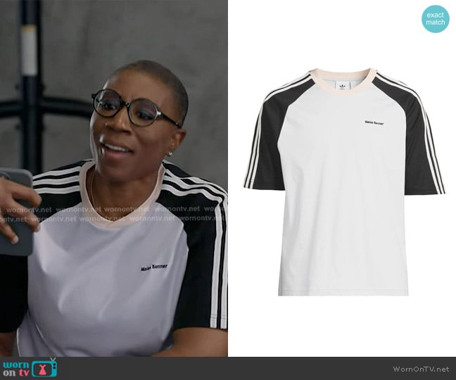 Adidas x Wales Bonner Cali striped cotton-jersey T-shirt worn by Henrietta Wilson (Aisha Hinds) on 9-1-1