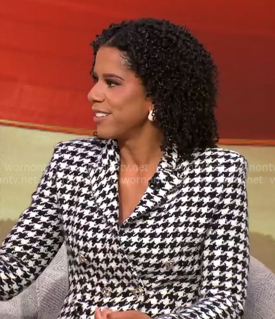 Adriana Diaz’s houndstooth blazer on CBS Mornings