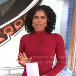 Adriana Diaz's red cross neck dress on CBS Mornings
