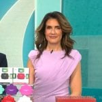 Adriane Kiss’ pink draped dress on CBS Mornings