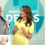 Adriane Kiss’ yellow knit dress on CBS Mornings